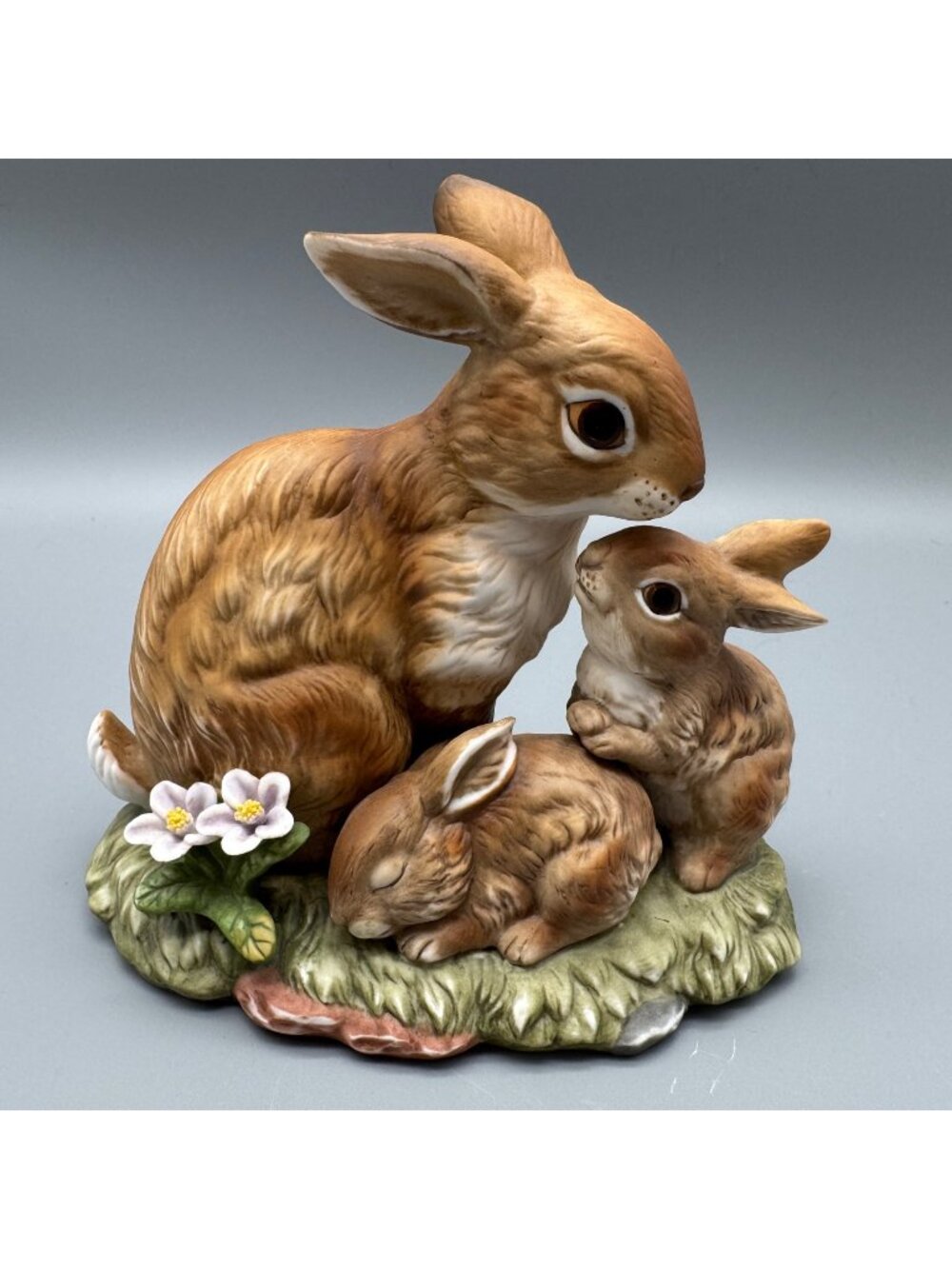 Vintage Homco Masterpiece Porcelain Bunny Blessings Figurine 1990 Rabbit